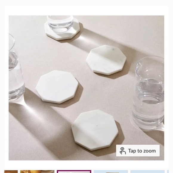 ZEAL WHITE MARBLE COASTERS - Picture 5 of 10